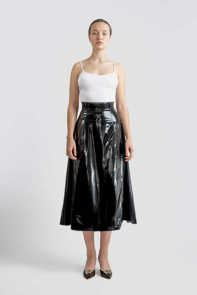 Circular Skirt Latex Feel - Black