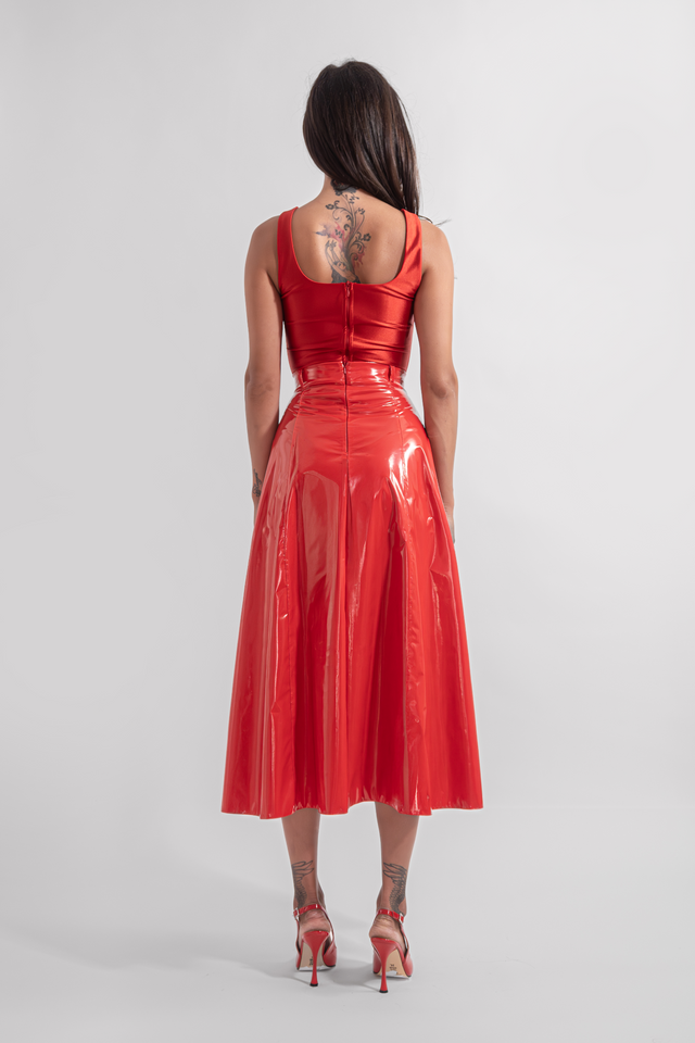 Circular Skirt Latex Feel - Red