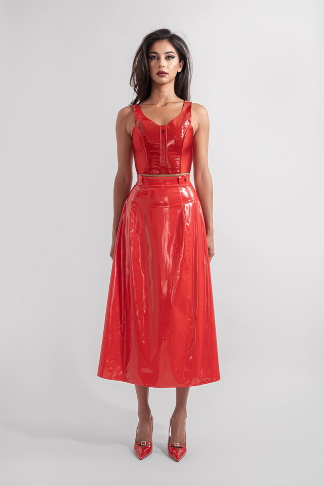 Circular Skirt Latex Feel - Red