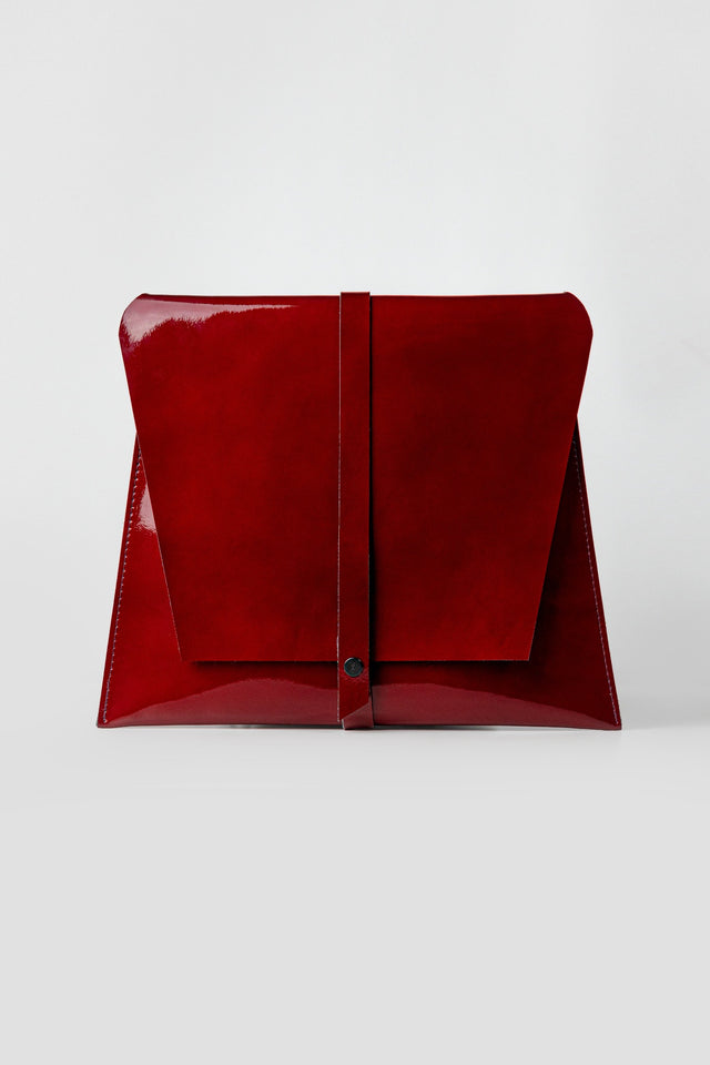 tacrai red leather clutch bag